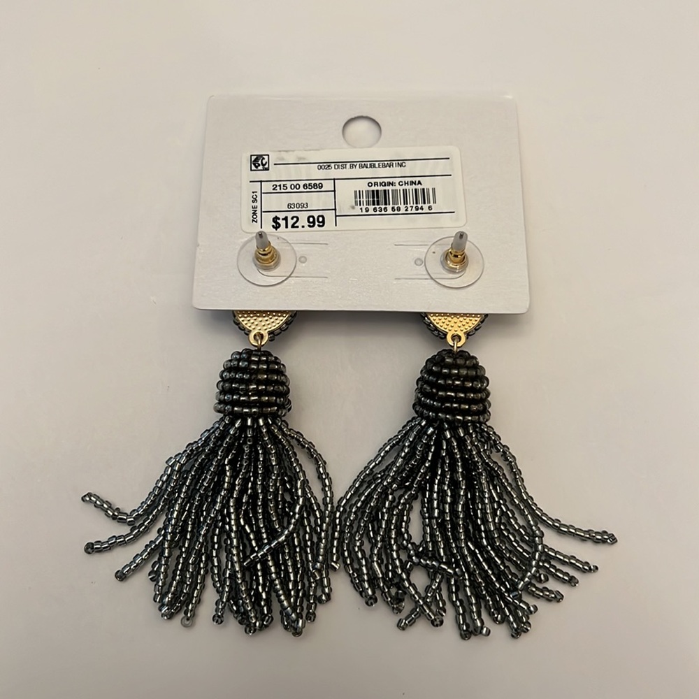 Sugarfix by BaubleBar Silver Beaded Tassel Earrings - Picture 4 of 4